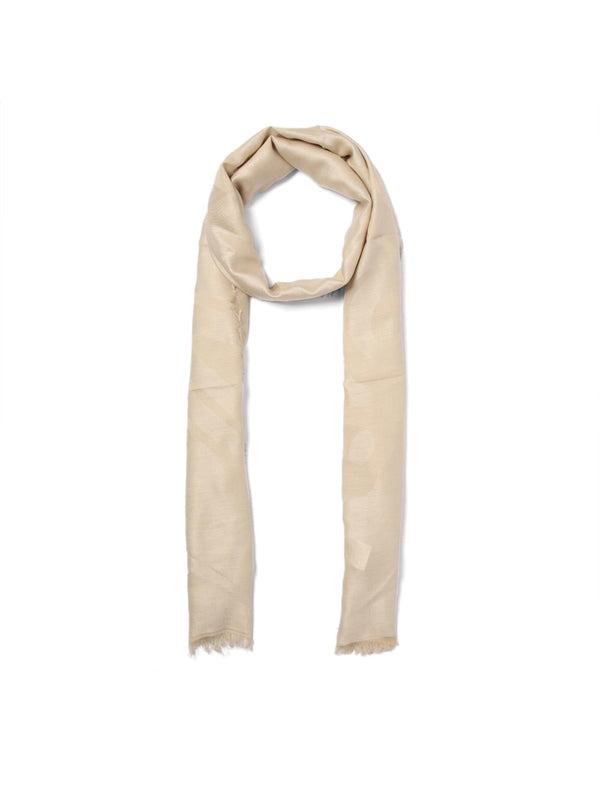 Beige Silk Cotton Scarf