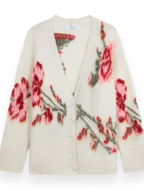 Flower Jacquard Cardigan