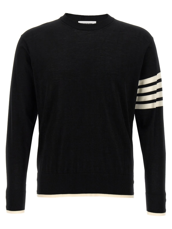 4-Bar Armband Crew Neck Wool Knit