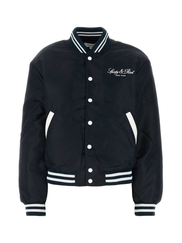 Logo Embroidery Nylon Bomber Jacket