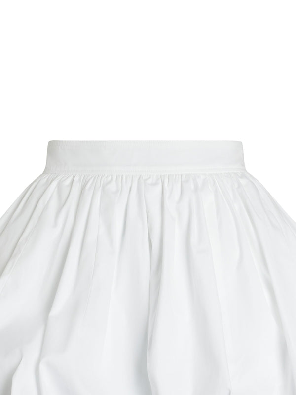 Bubble Peplum Cotton Midi Skirt