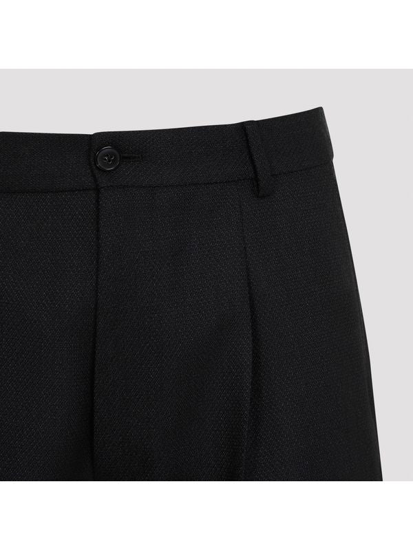 Black Wool Tailored Pants