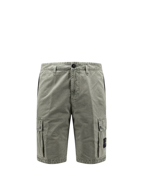 Wappen Patch Cotton Cargo Bermuda Shorts