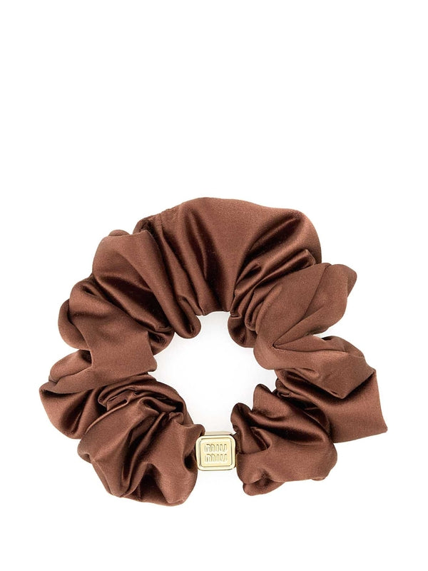 Metal Logo Satin Scrunchie