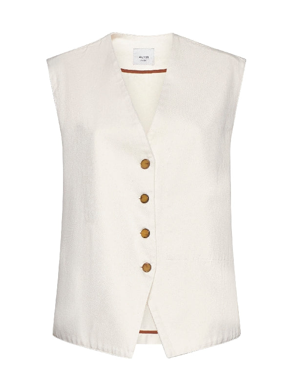 V-Neck Button-Up Vest