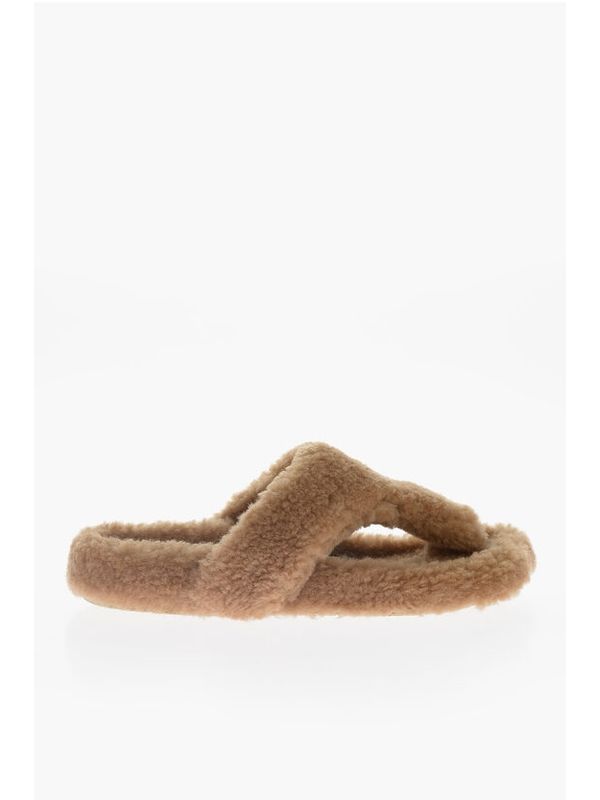 Shearling Detail Flip-Flops