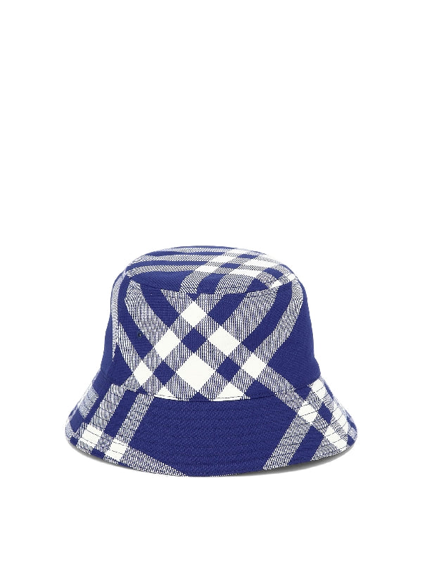 Check Wool Blend Bucket Hat