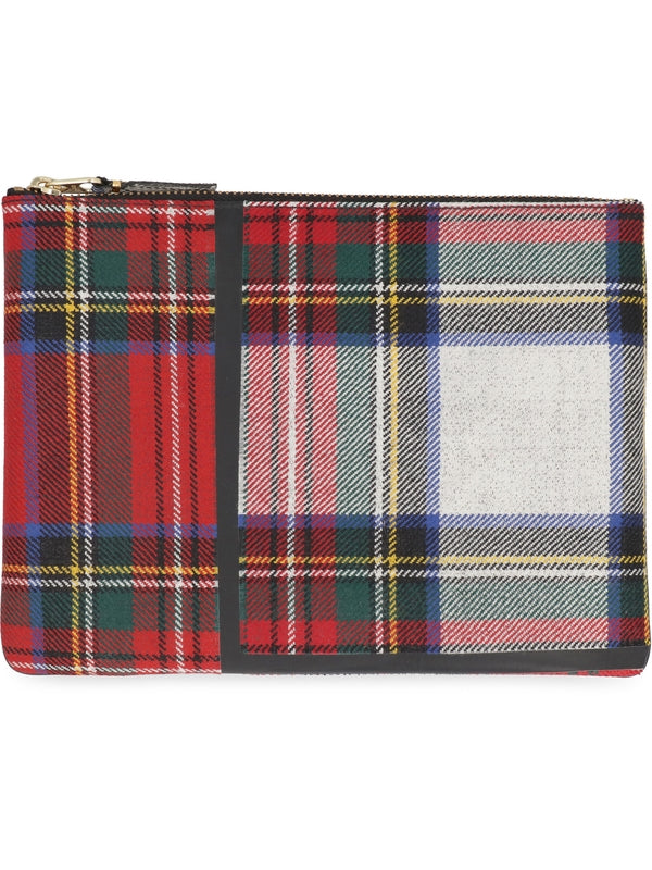 Check Wool Pouch Bag