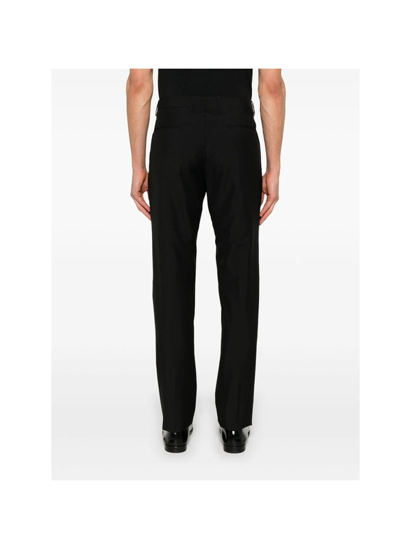 Virgin Wool Mohair Blend Tailored Pants