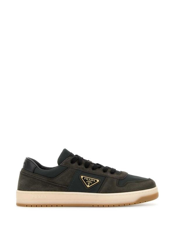 Triangle Logo Suede Sneakers