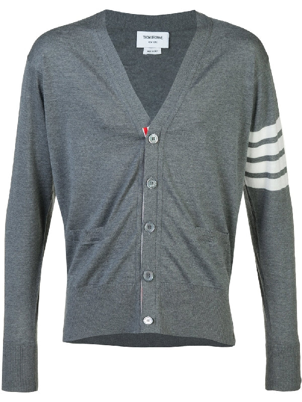 4-Bar Stripe Wool V-Neck
  Cardigan