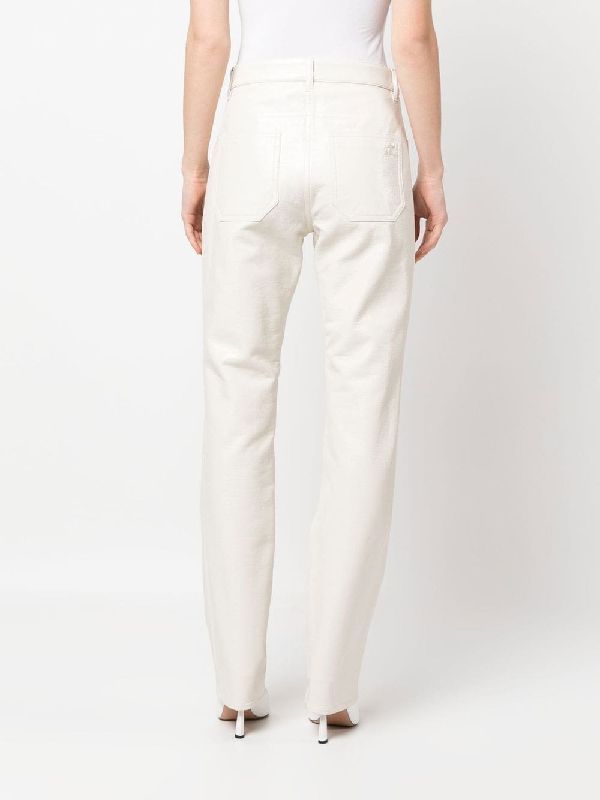 Cotton Blend Straight Pants