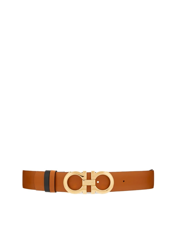 Gancini Buckle Reversible Leather Belt