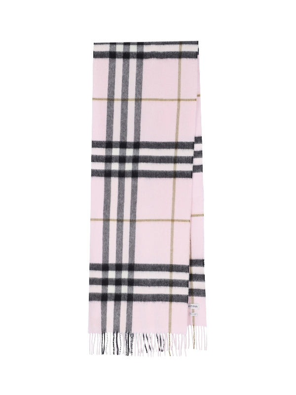 Check Cashmere Fringe Muffler