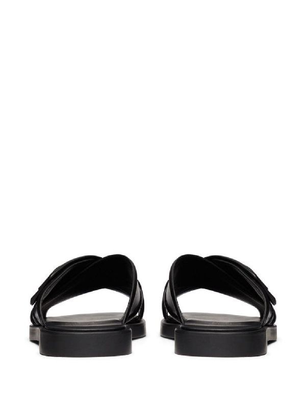 V Logo Cross Band Leather
  Sandals