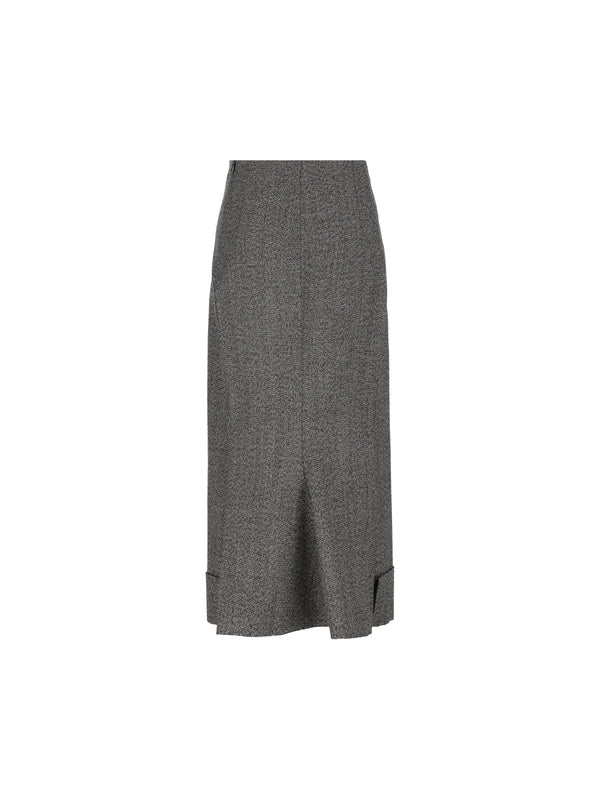 Turn-up Wool Skirt