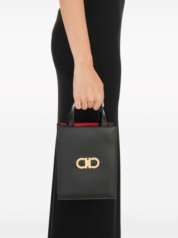 Double Gancini
  Leather Mini Tote Bag