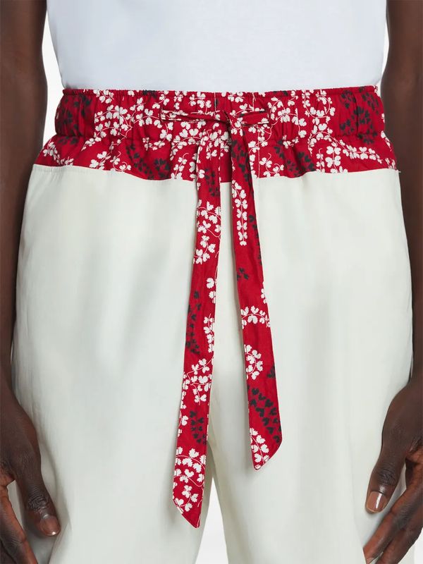 Flower Detail Drawstring Cotton Shorts