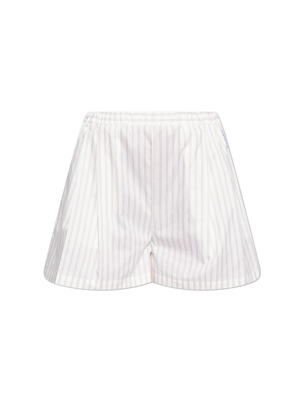 Stripe Pattern Cotton Shorts