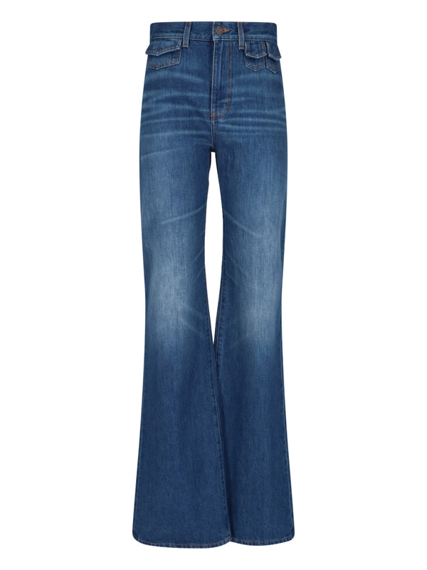 Back Logo Patch Denim Pants