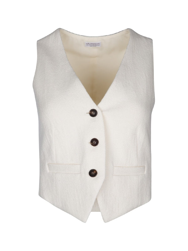 Chevron Cotton Linen Single Vest