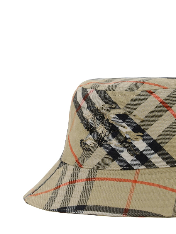 Check Cotton Blend Bucket Hat