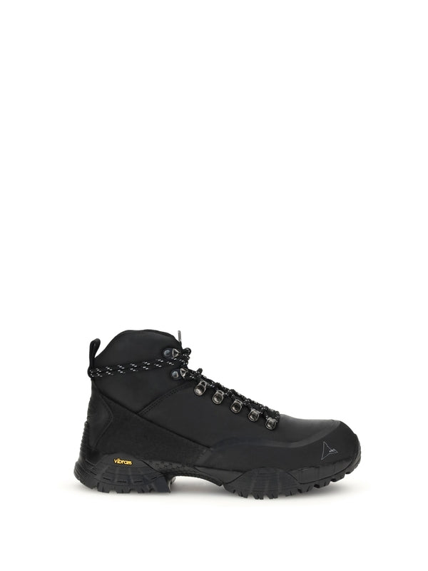 Roa Black Lace-Up Boots