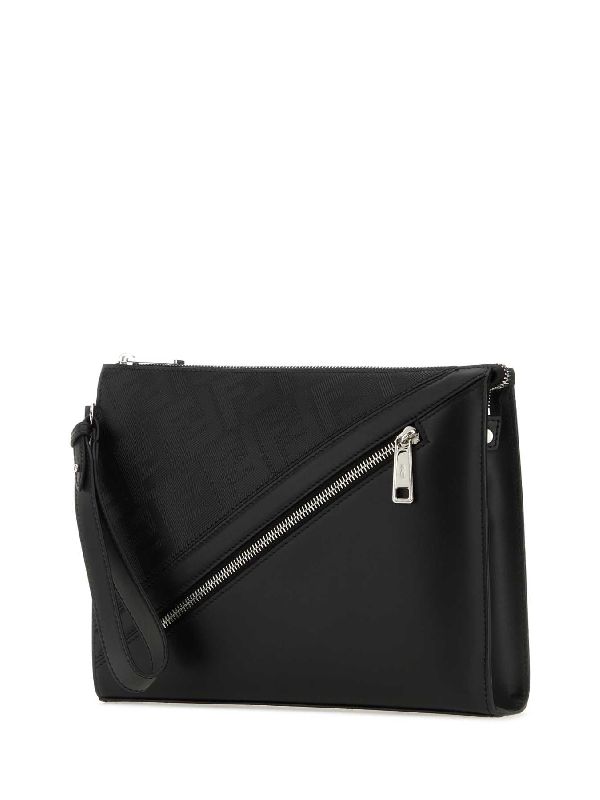 Shadow Leather Zip Clutch Bag