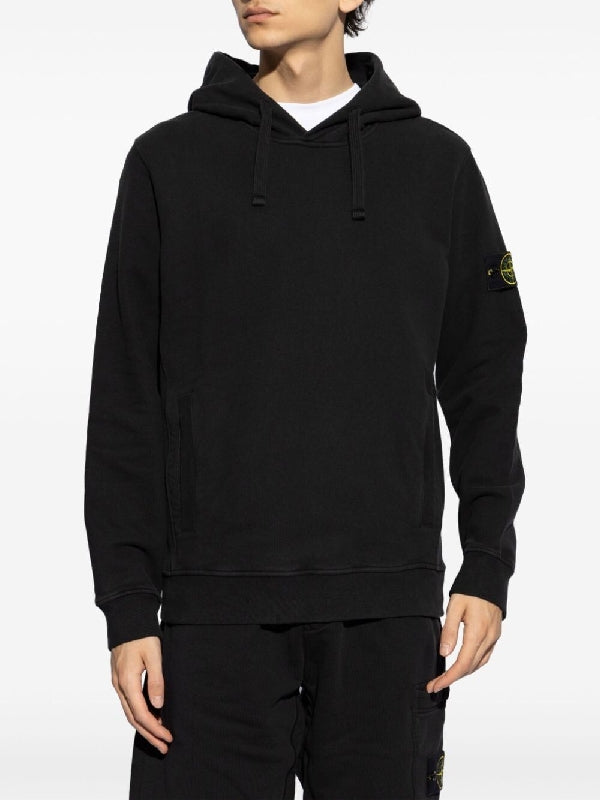 Woven Patch Cotton Hoodie