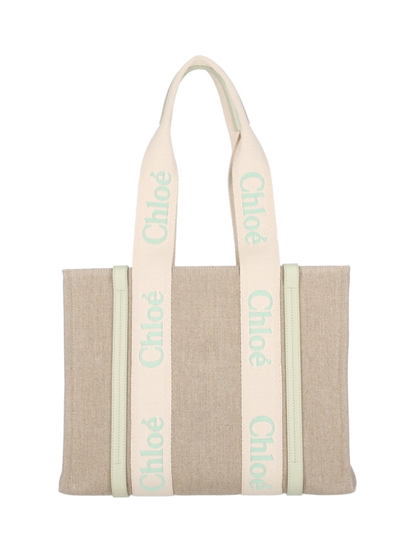 Woody Linen Medium Tote Bag