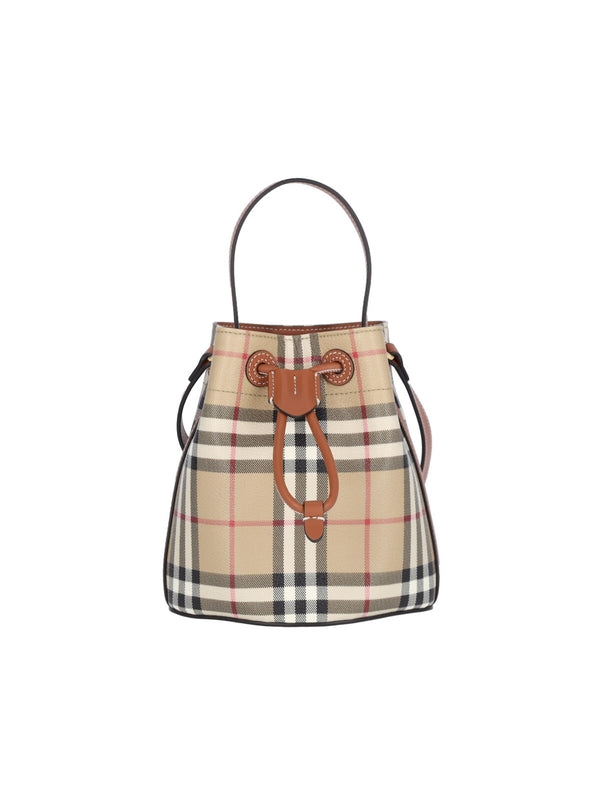 Check Pattern Mini Bucket Bag