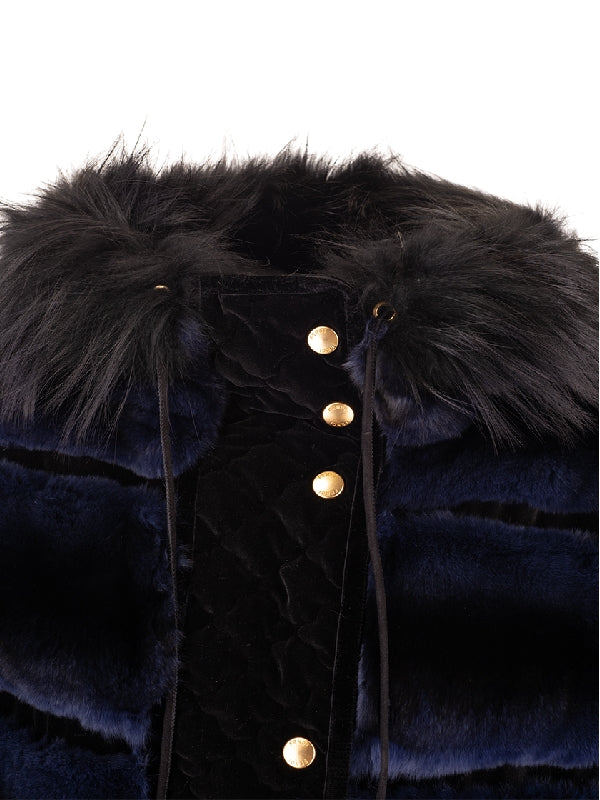 Fur Hoodie Shearling Padded Jacket