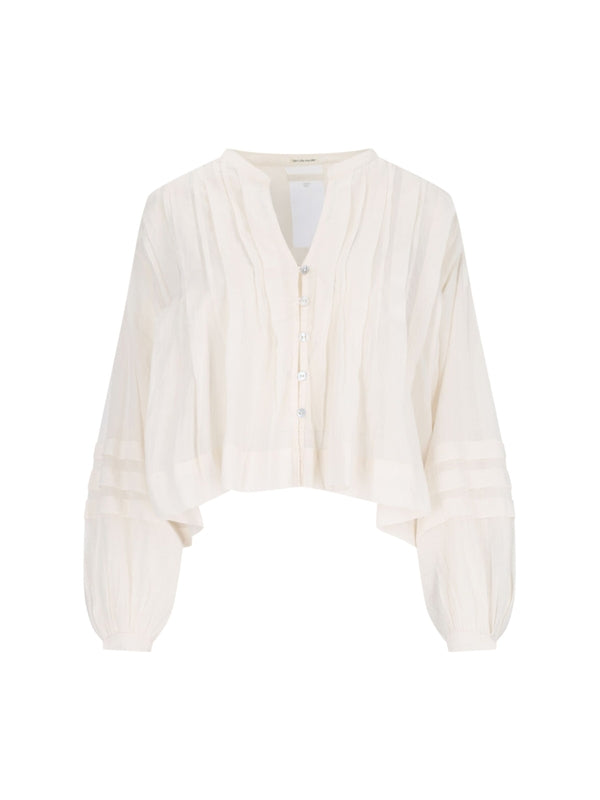 Pleats Detail V-Neck Shirt