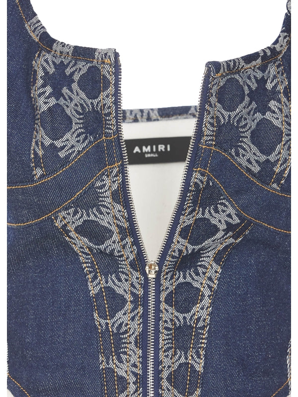 Amiri  Top Blue Sleeveless