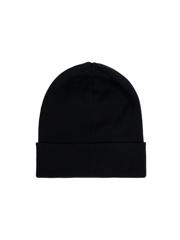 Logo Patch Turn-Up Wool Beanie