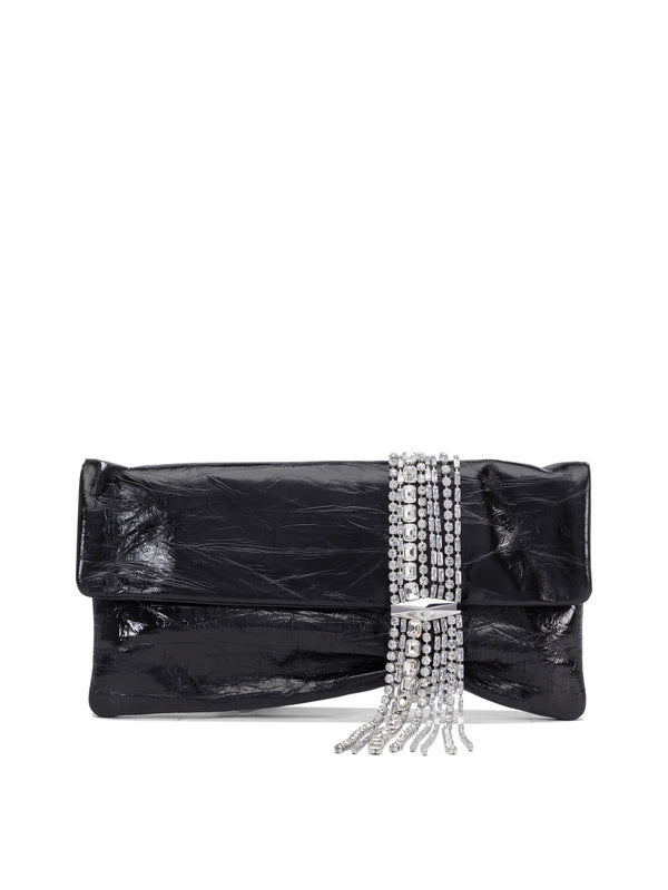 Vintage Metallic Leather Clutch Bag