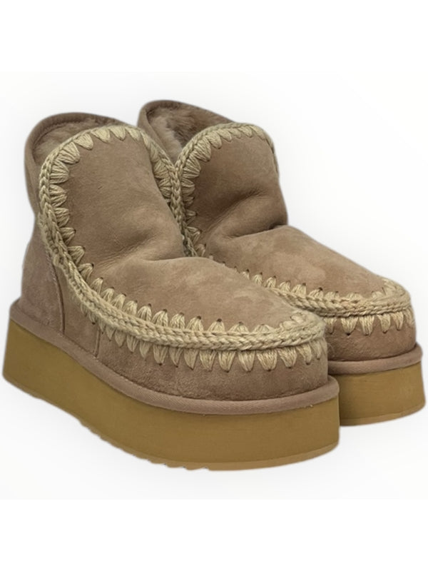 Eskimo Mini Platform Leather Ankle Boots