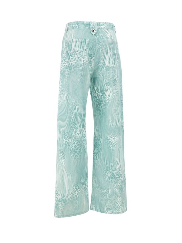 Leopard Printing Denim Pants