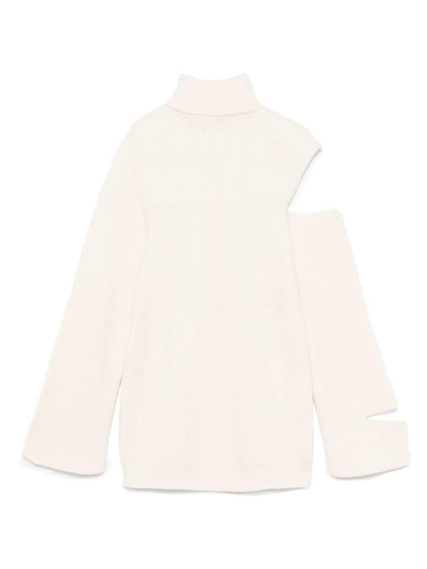 Sleeve Cutout Highneck Knit