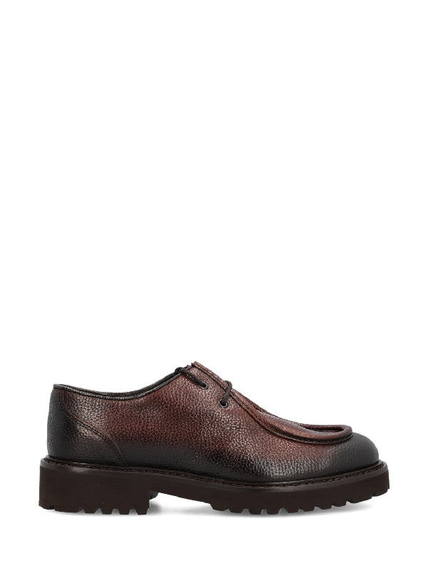 Burgundy Calfskin Derby Shoes