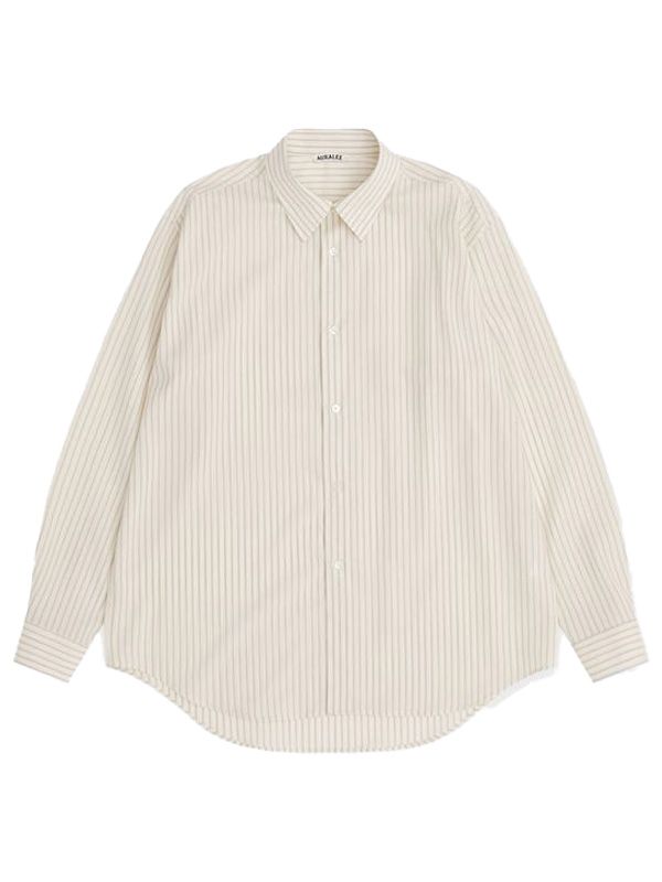 Stripe Pattern Wool Shirt