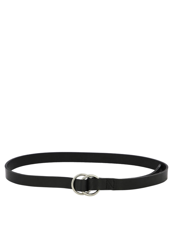 Round Metal Buckle Leather Belt