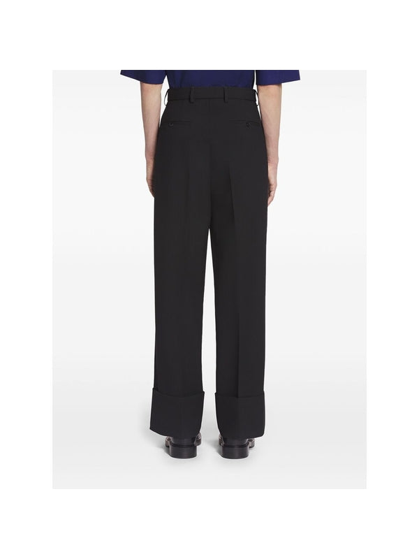 Buckle Belt Wide Pants