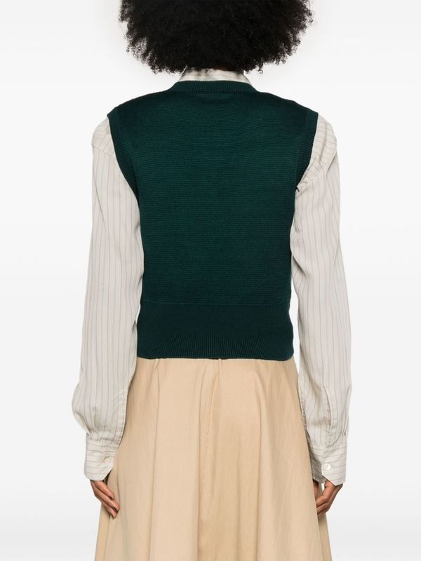 PRADA - Triangle Logo Wool Knit Vest - Jente
