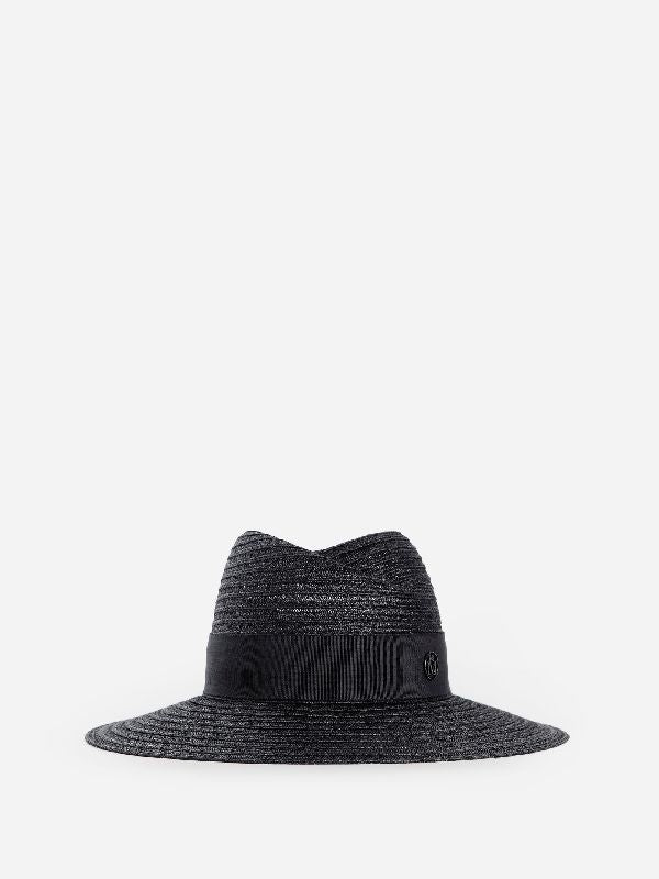 Sewn Straw Fedora Hat