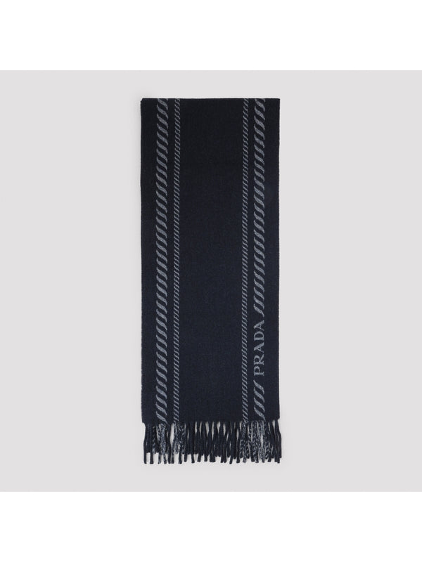 Prada Navy Wool Mufflers