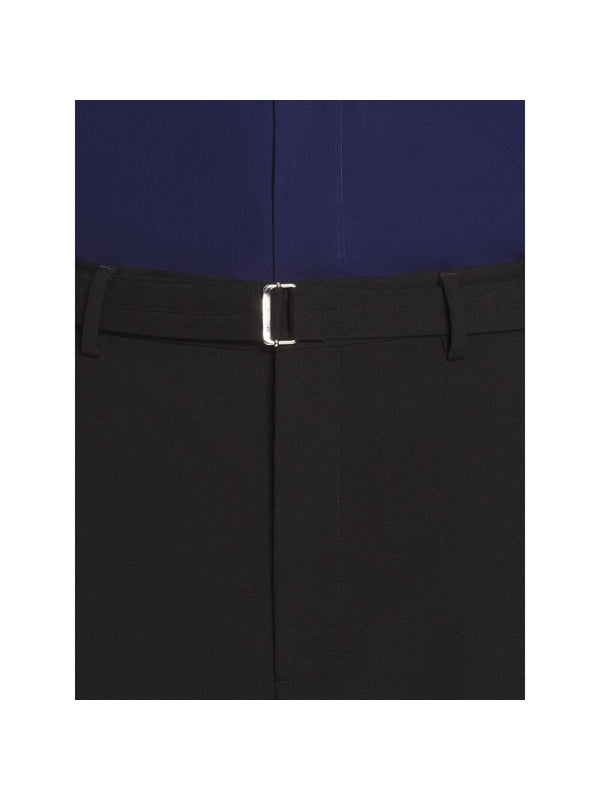 Buckle Belt Wide Pants