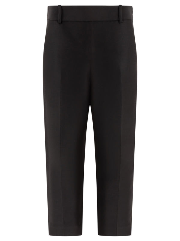 Black Wool Silk Pants