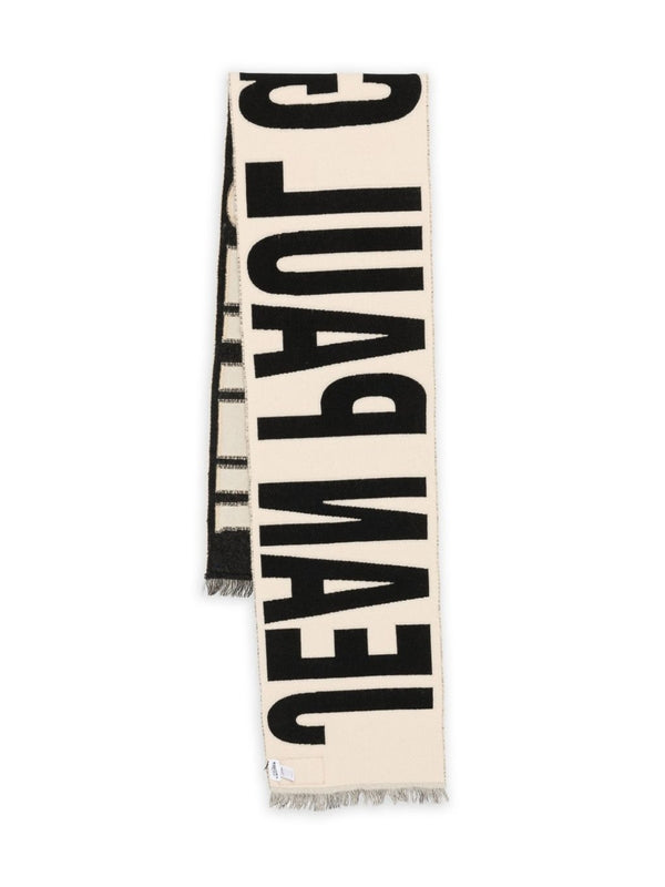 Jean Paul Gaultier Ivory Black Wool Mufflers