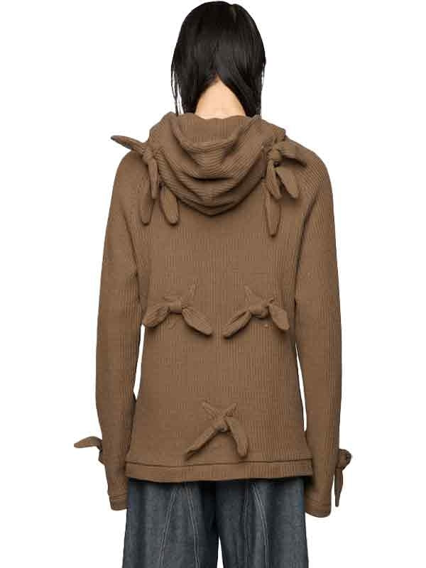 STAR Knot Waffle Knit Hoodie